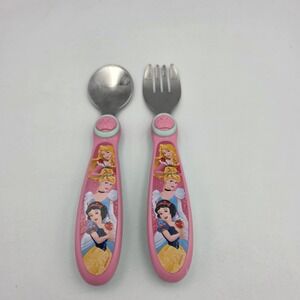 Disney Princess 2 Pc Fork & Spoon Set Flatware First Years Toddler By Tomy